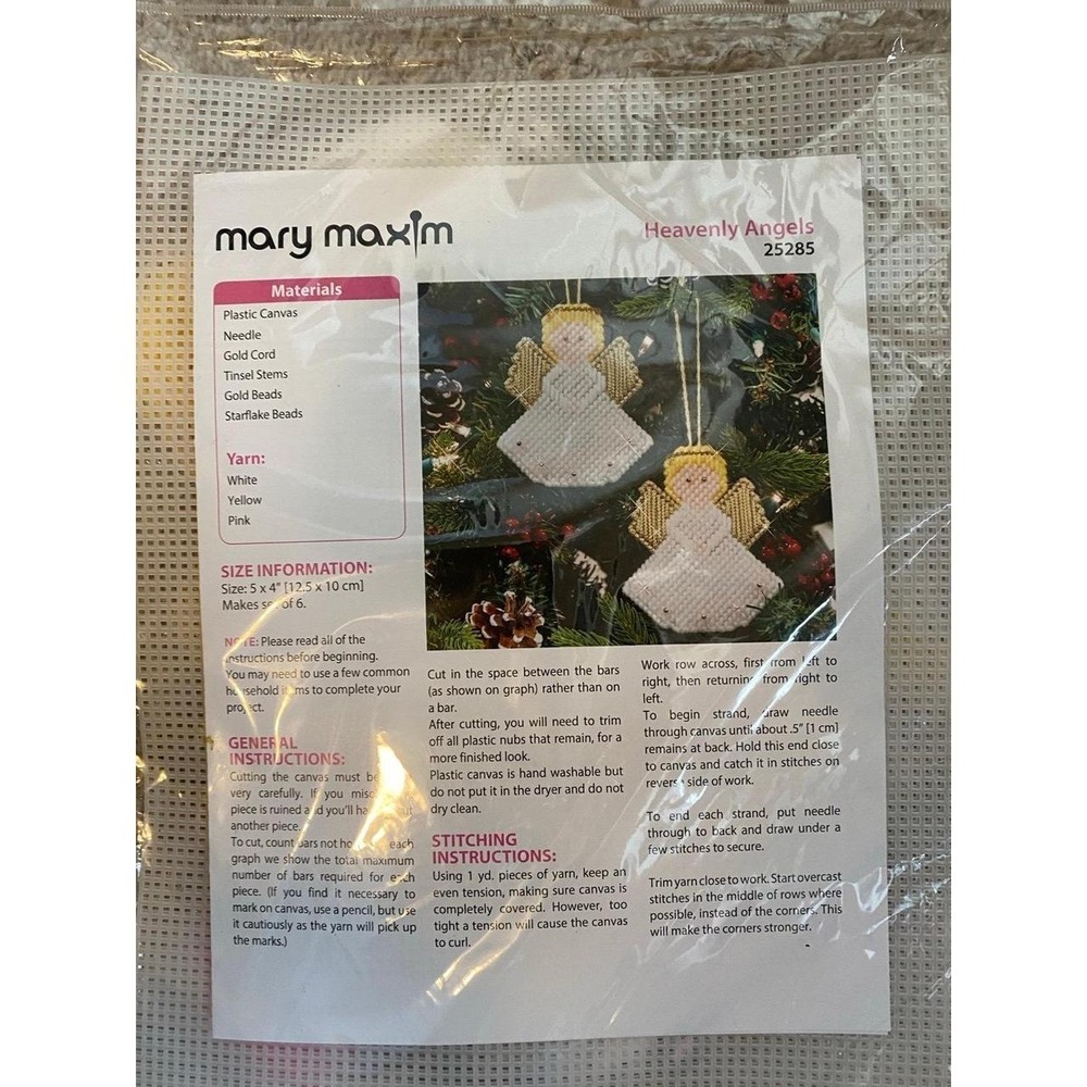Mary Maxim 25285 DIY Kit 6 Angles Meedle Work craft art